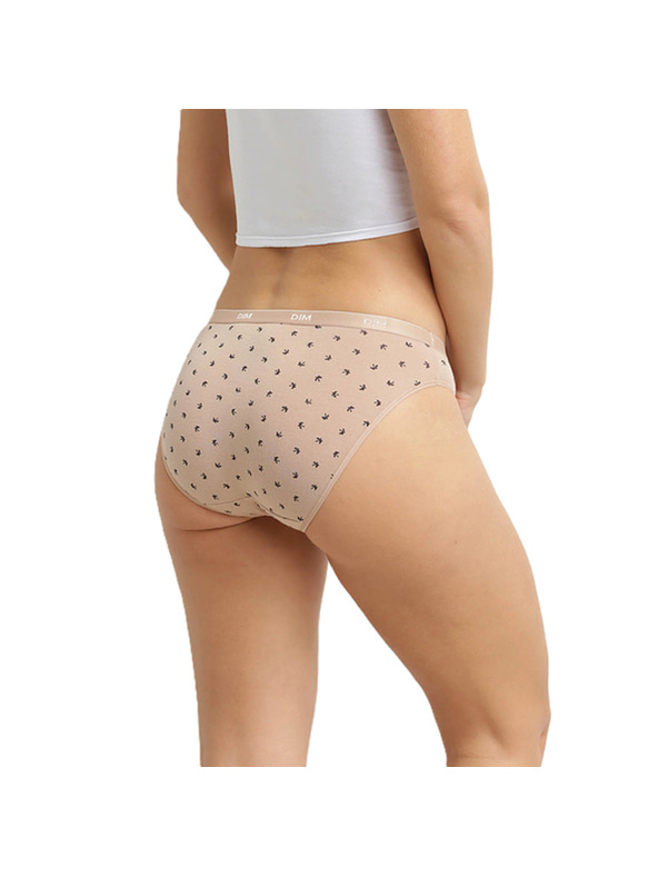 DIM DIM LES POCKETS COTTON SLIP 3x - Női pamut alsónadrág 3 db - fehér - világos barna - fekete