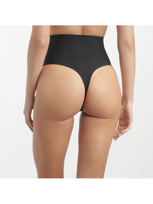 DIM DIM INVISIBLE MID WAIST THONG - Női magasabb derekú string - fekete