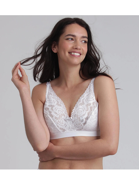 Playtex PLAYTEX RCS WIREFREE BRA - Női nem erősített csipkés melltartó - fehér