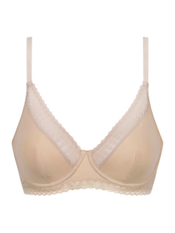 DIM DIM DAILY MICRO FOULARD BRA - Női csipkés elülső záras melltartó - testszínű