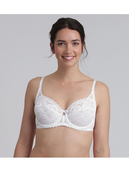 Playtex PLAYTEX RCS UNDERWIRE BALCONETTE BRA - Női csipkés elülső záras melltartó - fehér
