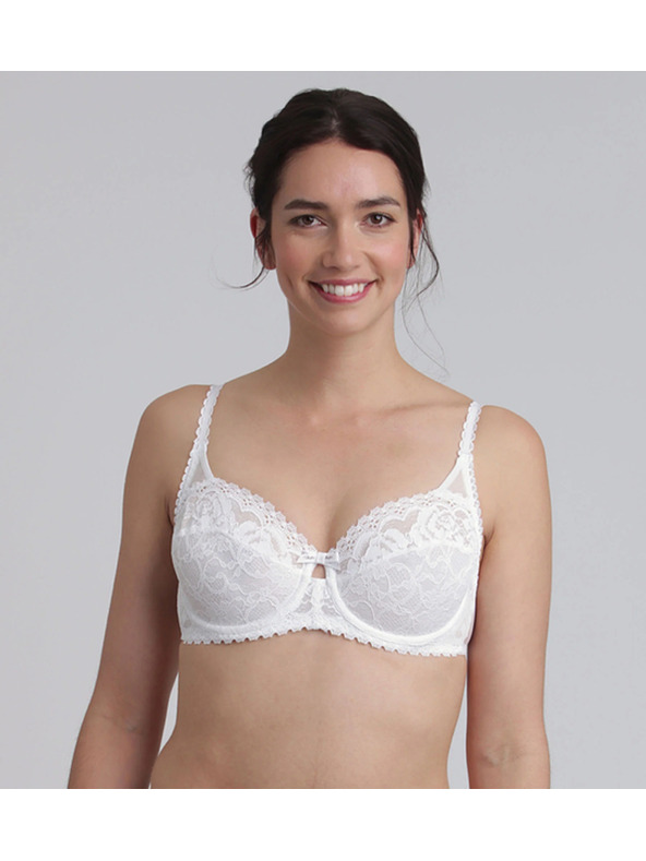 Playtex PLAYTEX RCS UNDERWIRE BALCONETTE BRA - Női csipkés elülső záras melltartó - fehér