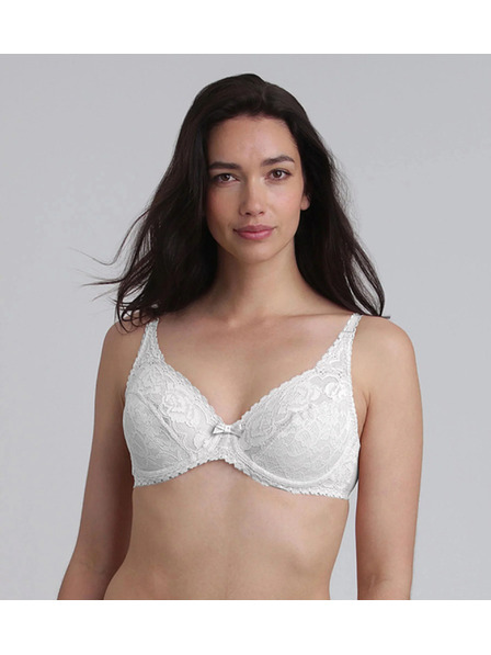 Playtex PLAYTEX RCS FLOWER ELEGANCE UNDERWIRE BRA - Női csipkés elülső záras melltartó - fehér