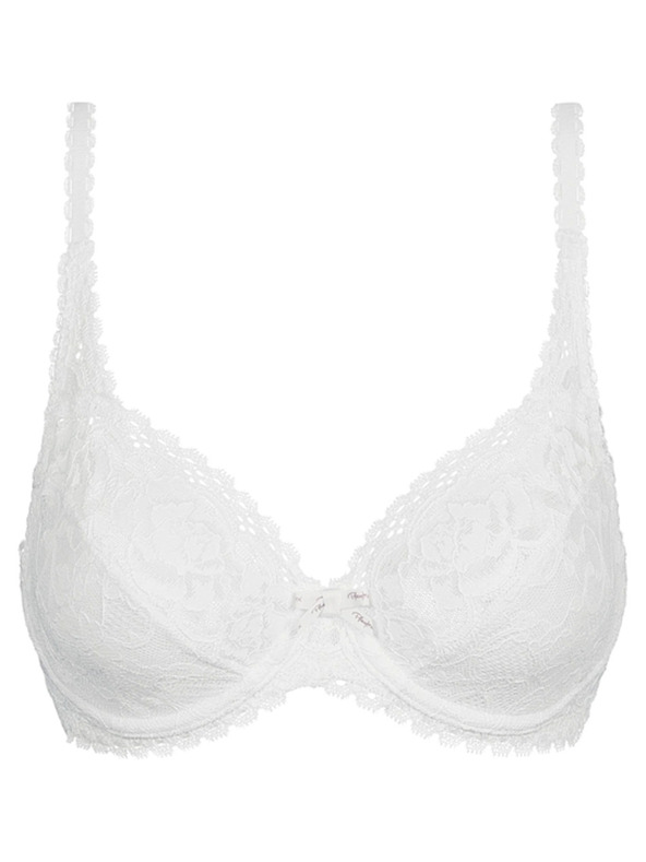 Playtex PLAYTEX RCS FLOWER ELEGANCE UNDERWIRE BRA - Női csipkés elülső záras melltartó - fehér