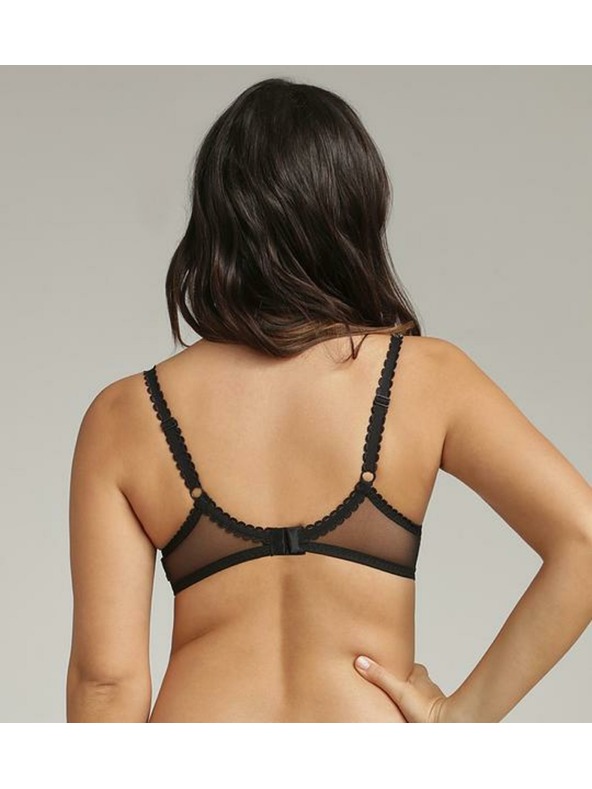 Playtex PLAYTEX RCS FLOWER ELEGANCE UNDERWIRE BRA - Női csipkés elülső záras melltartó - fekete