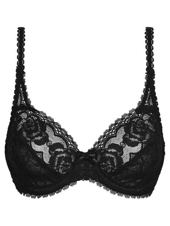 Playtex PLAYTEX RCS FLOWER ELEGANCE UNDERWIRE BRA - Női csipkés elülső záras melltartó - fekete
