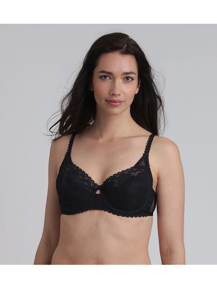 Playtex PLAYTEX RCS UNDERWIRE BALCONETTE BRA - Női csipkés melltartó merevítővel - fekete