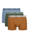 DIM DIM GOTS COTTON STRETCH BOXER 3x - Férfi biobamut boxeralsó 3 db - narancssárga - sötét zöld - világos barna