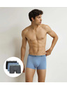 DIM DIM GOTS COTTON STRETCH BOXER 3x - Férfi biobamut boxeralsó 3 db - szürke - kék - fekete