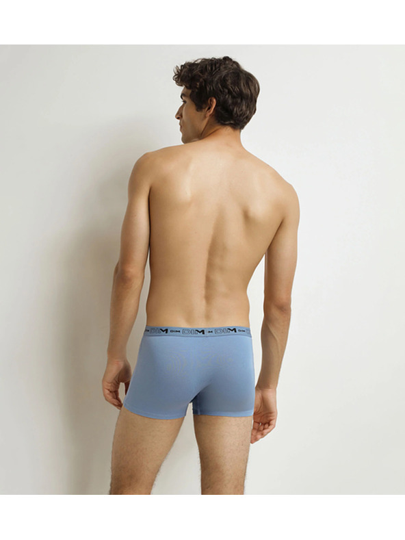 DIM DIM GOTS COTTON STRETCH BOXER 3x - Férfi biobamut boxeralsó 3 db - szürke - kék - fekete