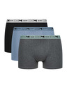 DIM DIM GOTS COTTON STRETCH BOXER 3x - Férfi biobamut boxeralsó 3 db - szürke - kék - fekete