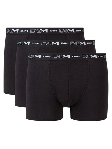 DIM DIM COTTON STRETCH BOXER 3x - Férfi boxeralsó 3 db - fekete