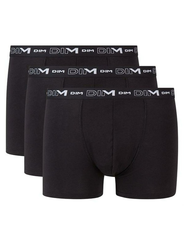 DIM DIM COTTON STRETCH BOXER 3x - Férfi boxeralsó 3 db - fekete