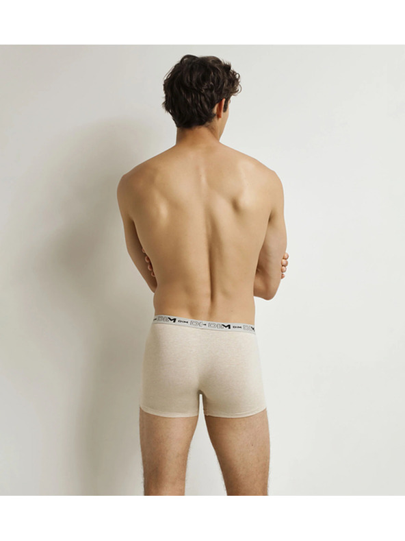 DIM DIM GOTS COTTON STRETCH BOXER 3x - Férfi biobamut boxeralsó 3 db - zöld - világos barna - világos kék