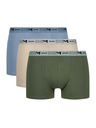 DIM DIM GOTS COTTON STRETCH BOXER 3x - Férfi biobamut boxeralsó 3 db - zöld - világos barna - világos kék