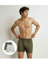 DIM DIM COTTON STRETCH LOOSE BOXER 2x - Férfi laza boxeralsó 2 db - szürke - zöld