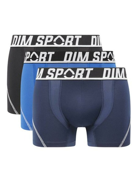 DIM DIM SPORT MICROFIBRE BOXER 3x - Férfi sport boxszerok 3 db - fekete - kék