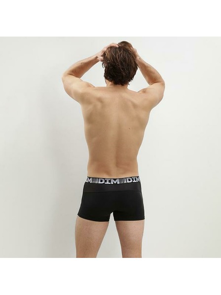 DIM DIM COTTON 3D FLEX AIR BOXER 2x - Férfi boxszerok 2 db - szürke - fekete