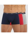 DIM Három darabos férfi boxeralsó készlet sötétkék, piros és világosszürke színben Dim COTTON STRETCH BOXER