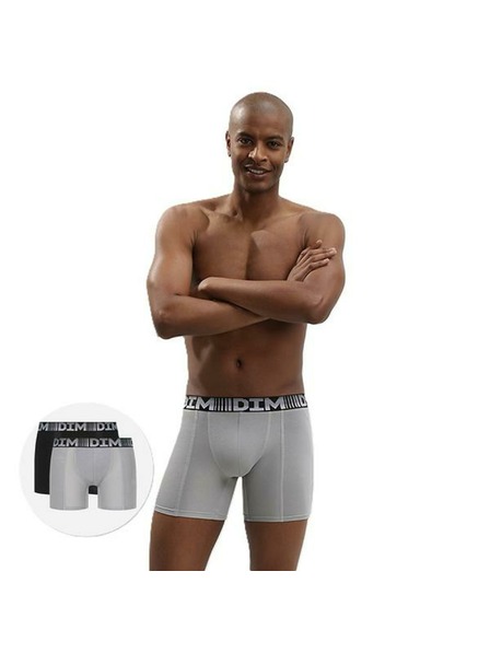 DIM Két szürke és fekete színű férfi sport boxer Dim 3D FLEX AIR LONG BOXER 3D FLEX AIR LONG BOXER