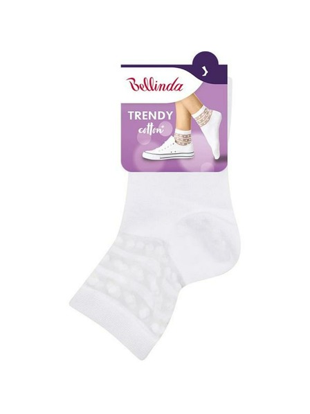 Bellinda Fehér női zokni dekoratív részletekkel Bellinda TRENDY COTTON SOCKS