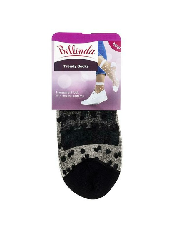 Bellinda Fekete női pöttyös selyemzokni Bellinda TRENDY SOCKS