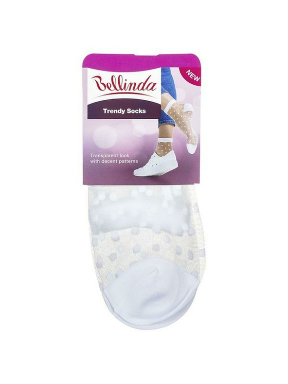 Bellinda Fehér női pöttyös selyem zokni Bellinda TRENDY SOCKS