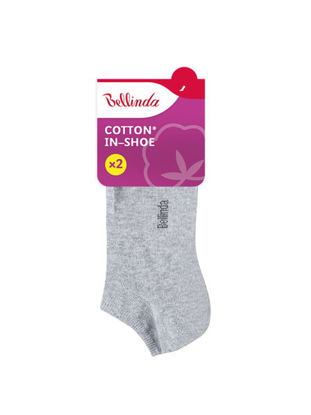 Bellinda Két pár női zokni készlet szürke színben Bellinda COTTON IN-SHOE SOCKS 2x