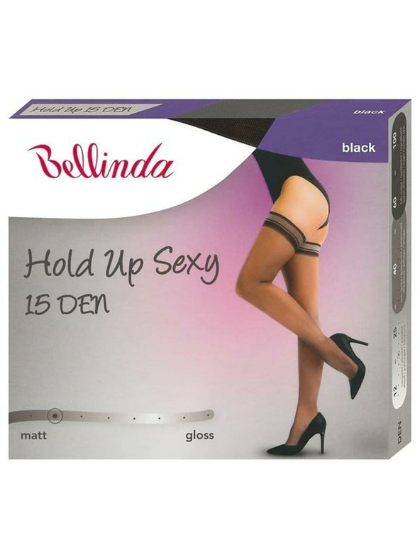 Bellinda Fekete női öntartó harisnya BELLINDA Hold Up Sexy 15 DEN