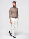 Ombre Clothing Férfi kötött garbó viszkózzal - sötétbézs V3 OM-SWTN-0127 Ombre Ruházat OM-SWTN-0127 Ombre Clothing
