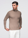 Ombre Clothing Férfi kötött garbó viszkózzal - sötétbézs V3 OM-SWTN-0127 Ombre Ruházat OM-SWTN-0127 Ombre Clothing