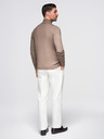 Ombre Clothing Férfi kötött garbó viszkózzal - sötétbézs V3 OM-SWTN-0127 Ombre Ruházat OM-SWTN-0127 Ombre Clothing