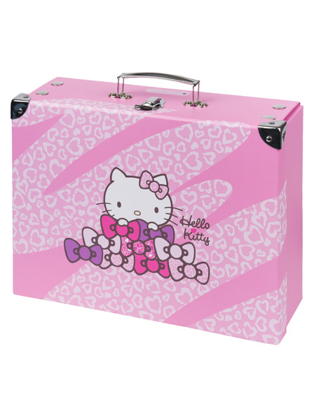 BAAGL  BAAGL Összecsukható iskolai bőrönd Hello Kitty Sweet Leopard fém díszítéssel