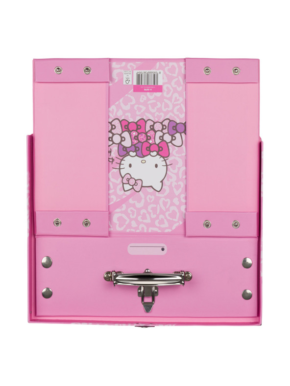 BAAGL  BAAGL Összecsukható iskolai bőrönd Hello Kitty Sweet Leopard fém díszítéssel