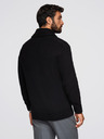 Ombre Clothing Férfi pamutpulóver sálkaréjjel - fekete V4 OM-SWCD-0153 Ombre Clothing