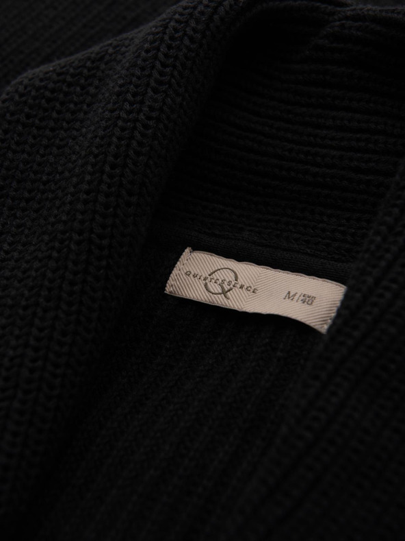Ombre Clothing Férfi pamutpulóver sálkaréjjel - fekete V4 OM-SWCD-0153 Ombre Clothing