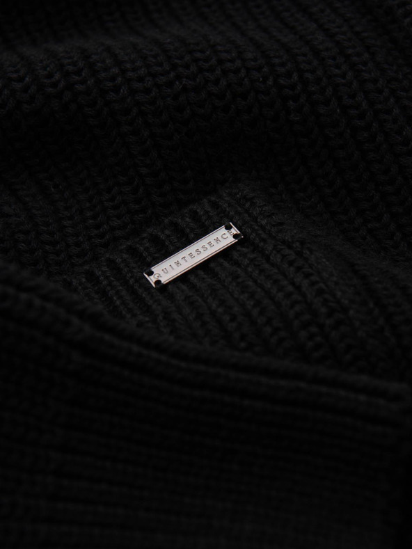 Ombre Clothing Férfi pamutpulóver sálkaréjjel - fekete V4 OM-SWCD-0153 Ombre Clothing