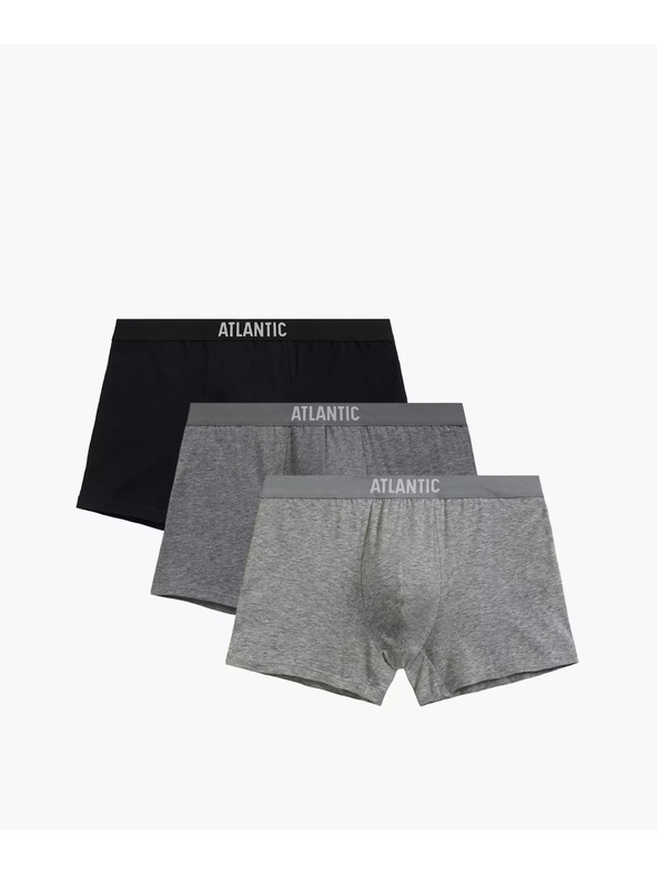 Atlantic 3-PACK szürke és fekete boxeralsó