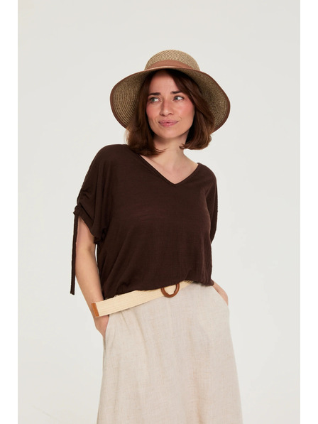 Moodo Szalmamellényes kalap barna Moodo