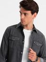 Ombre Clothing Fekete férfi farmer póló Ombre Ruházat