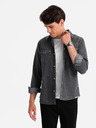 Ombre Clothing Fekete férfi farmer póló Ombre Ruházat