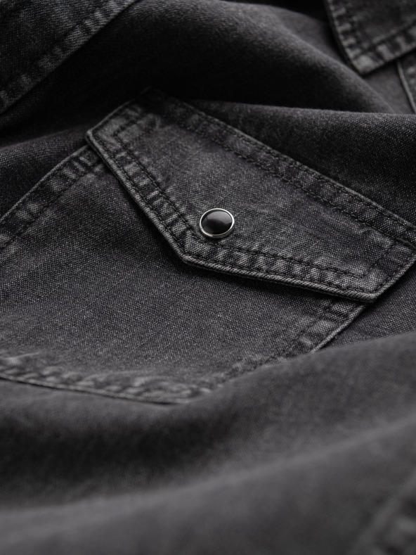 Ombre Clothing Fekete férfi farmer póló Ombre Ruházat