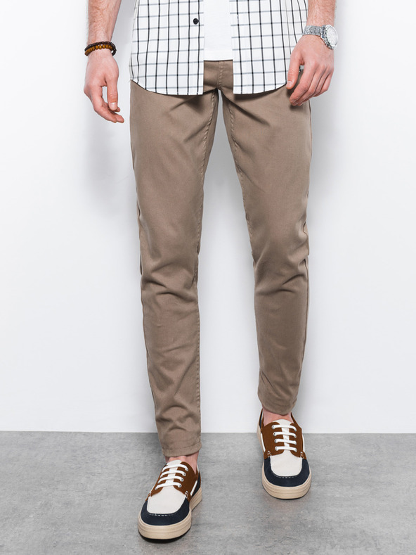 Ombre Clothing Bézs férfi chino nadrág Ombre ruházat P1059