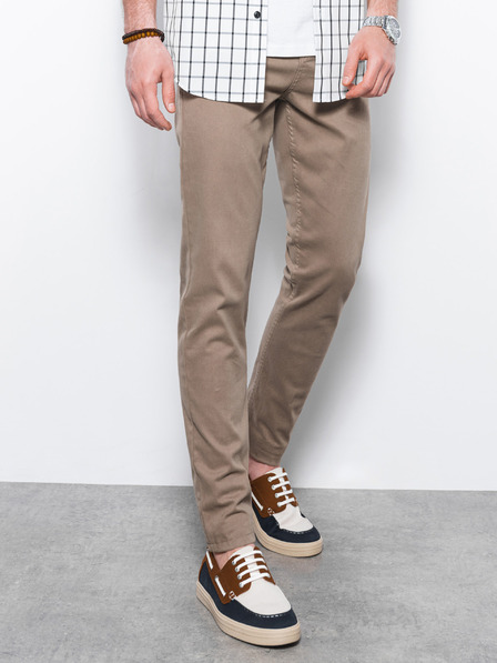 Ombre Clothing Bézs férfi chino nadrág Ombre ruházat P1059