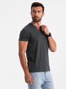 Ombre Clothing Fekete férfi henley póló Ombre Ruházat