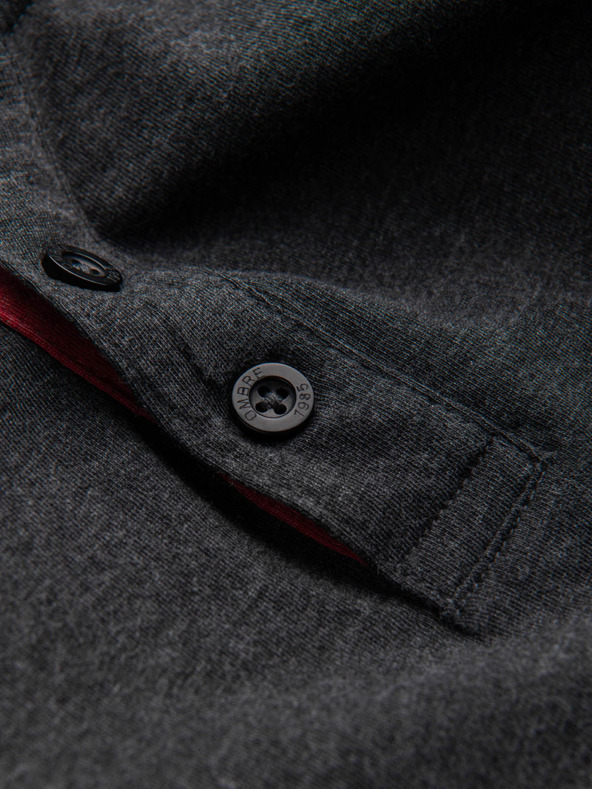 Ombre Clothing Fekete férfi henley póló Ombre Ruházat