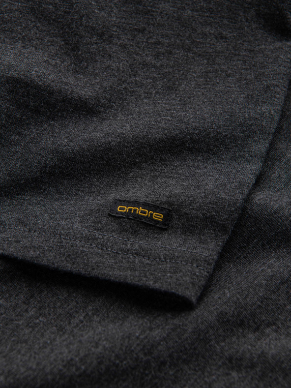 Ombre Clothing Fekete férfi henley póló Ombre Ruházat