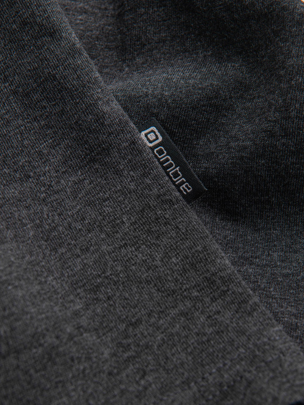 Ombre Clothing Fekete férfi henley póló Ombre Ruházat