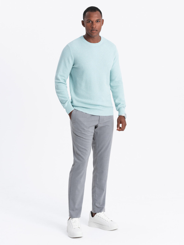 Ombre Clothing Férfi Melange strukturált kötött pulóver menta Ombre ruházat
