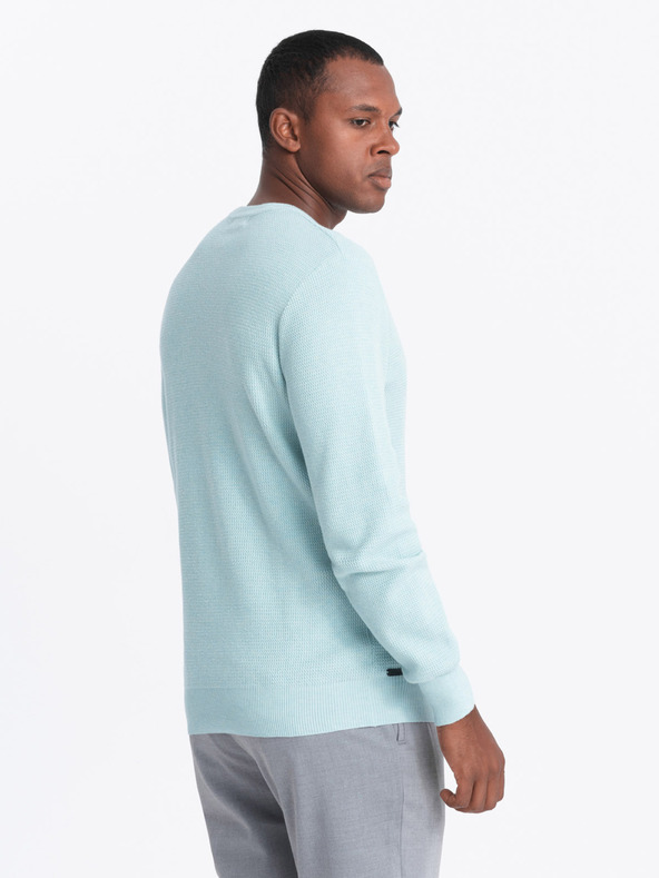 Ombre Clothing Férfi Melange strukturált kötött pulóver menta Ombre ruházat